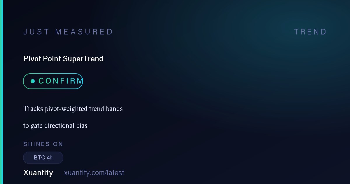 Pivot Point SuperTrend — Confirm: Tracks pivot-weighted trend bands to gate directional bias